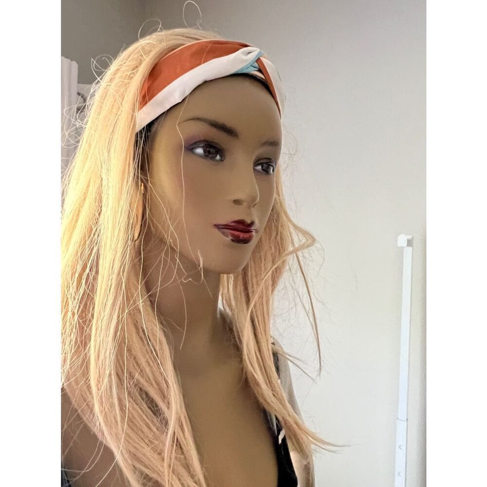 Amazon Multi-Color Twist Headband in Orange, White & Blue